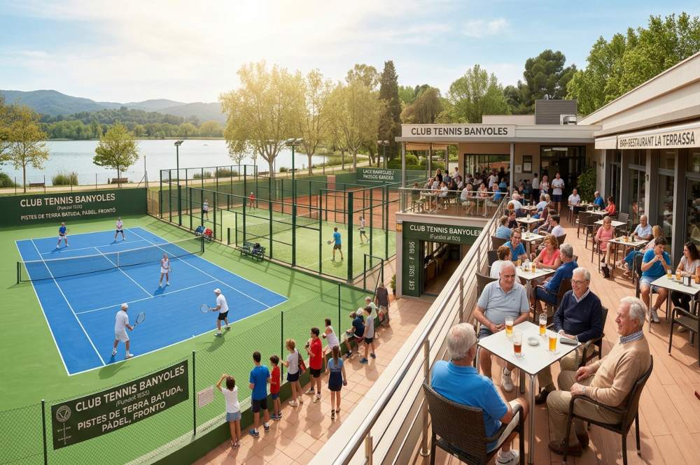 gente mayor que juega al tennis en banyoles